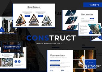30页创意三角形版本设计企业介绍工程建筑多用途keynotes模板5种主题配色 - 顶尖PPT