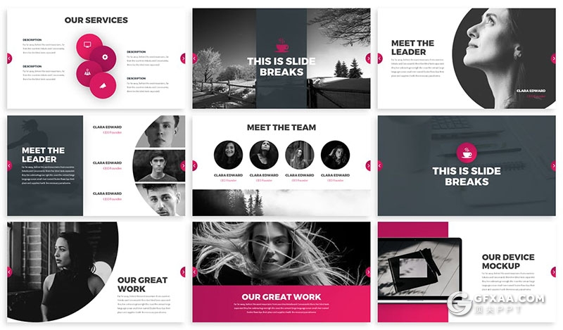 30页时尚简约风格工作计划总结多用途PPT模板3种主题配色 - 顶尖PPT