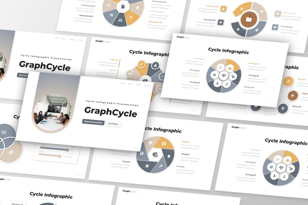 简约风格圆形关系图形keynote模板 - 顶尖PPT