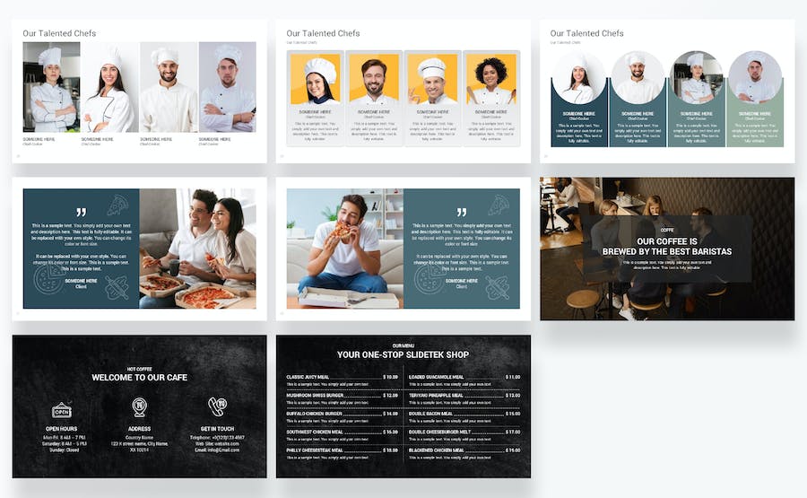 食品美食菜品推介销售宣传PPT模板 - 顶尖PPT