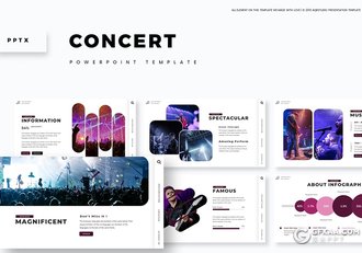 30页国外大型活动策划演唱会现场布置ppt模板5种主题配色 - 顶尖PPT