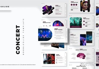 30页国外大型活动策划演唱会现场布置Google slides模板5种主题配色 - 顶尖PPT