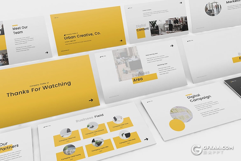 31页黄色商务团队介绍企业宣传介绍keynote模板 - 顶尖PPT