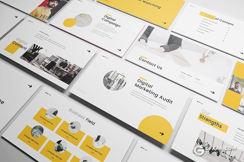 31页黄色商务团队介绍企业宣传介绍keynote模板 - 顶尖PPT