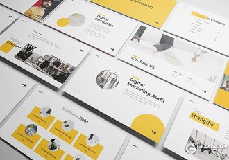 31页黄色商务团队介绍企业宣传介绍PPT模板 - 顶尖PPT