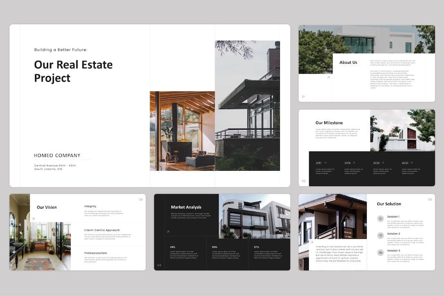 简洁风格物业公司注册Keynote模板 - 顶尖PPT