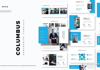 30页蓝绿配色商务风格企业介绍工作计划总结国外多用途ppt模板5种主题配色 - 顶尖PPT