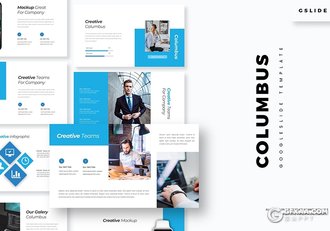 30页蓝绿配色商务风格企业介绍工作计划总结国外多用途Google slides模板5种主题配色 - 顶尖PPT