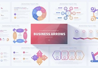 商务箭头图形展示PPT模板 - 顶尖PPT