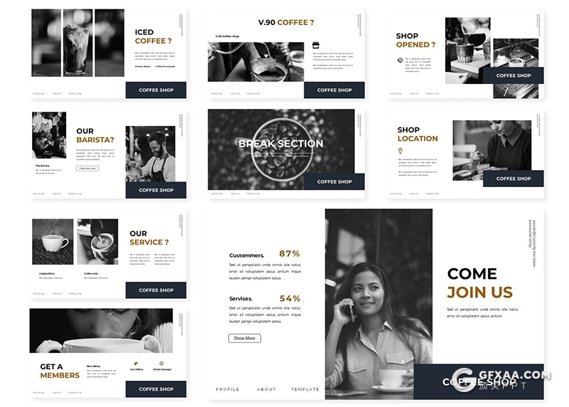 30页咖啡酿造工艺介绍咖啡行业数据分析调研keynote模板5种主题配色 - 顶尖PPT