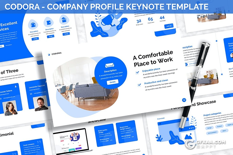30页国外商务风格企业团队介绍工作计划汇报多用途keynote模板3种主题配色 - 顶尖PPT