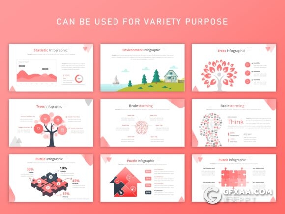 55页国外红色商务图形工作汇报企业介绍多用途高端PPT模板 - 顶尖PPT