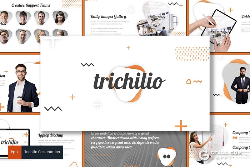 30页创意图像搭配设计商务团队介绍欧美风格PPT模板5种主题配色 - 顶尖PPT