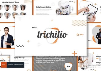 30页创意图像搭配设计商务团队介绍欧美风格PPT模板5种主题配色 - 顶尖PPT