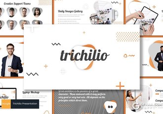 30页创意图像搭配设计商务团队介绍欧美风格Google slides模板5种主题配色 - 顶尖PPT