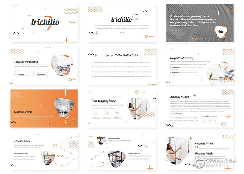 30页创意图像搭配设计商务团队介绍欧美风格PPT模板5种主题配色 - 顶尖PPT