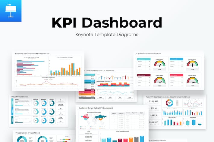 KPI数据分析图表展示Keynote模板 - 顶尖PPT