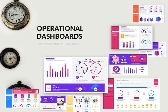 运营数据仪表板商业分析PPT模板 - 顶尖PPT