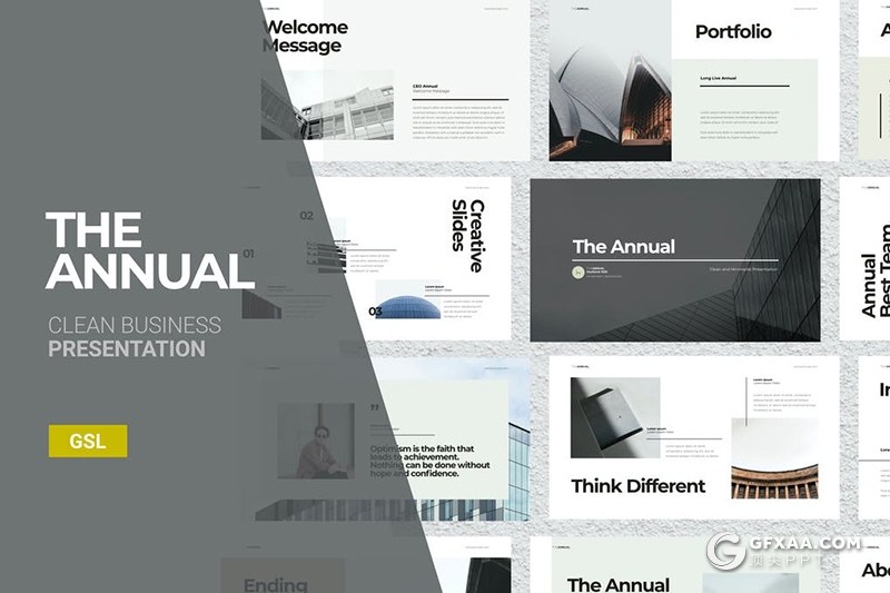 40页国外极简风格团队人员介绍公司介绍Google slides模板 - 顶尖PPT