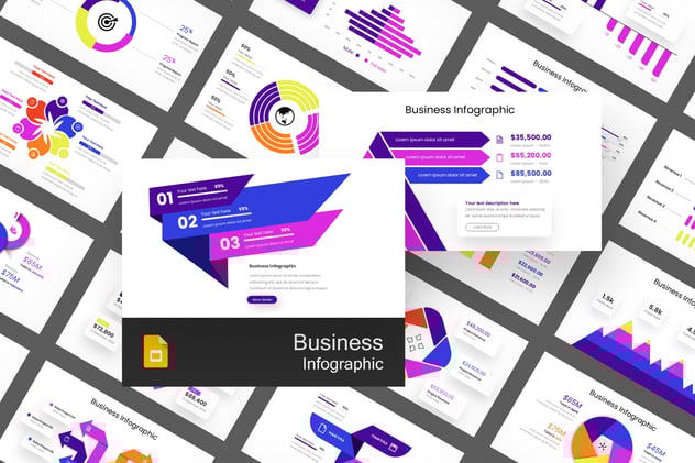 彩色商业可视化数据信息图表PPT模板 - 顶尖PPT