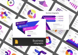 彩色商业可视化数据信息图表PPT模板 - 顶尖PPT