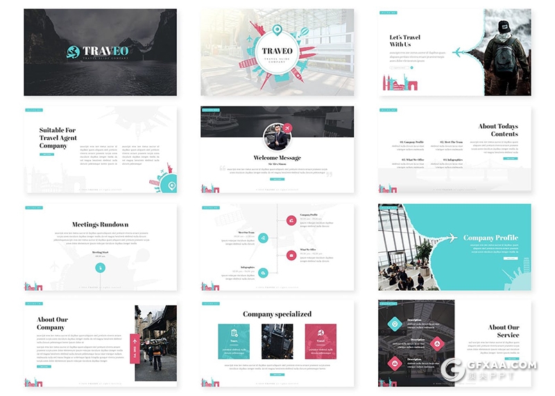 30页旅游度假旅游行业数据分析调研Google slides模板5种主题配色 - 顶尖PPT