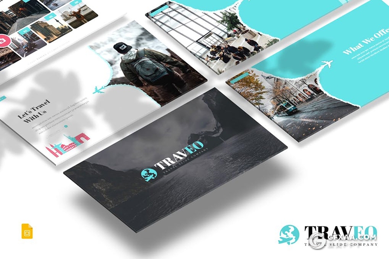 30页旅游度假旅游行业数据分析调研Google slides模板5种主题配色 - 顶尖PPT