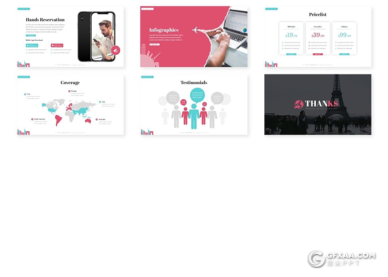 30页旅游度假旅游行业数据分析调研Google slides模板5种主题配色 - 顶尖PPT