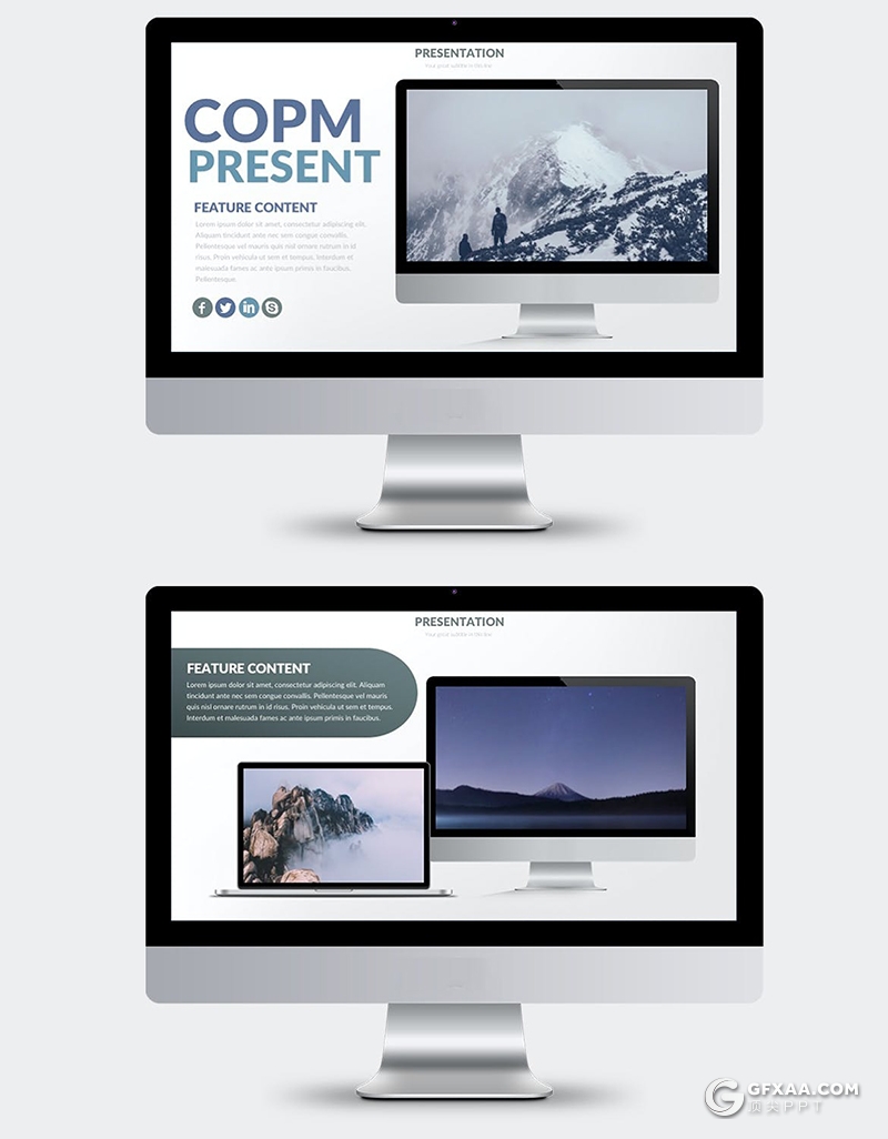 41页苹果Macbook平板电脑样机图片占位符PPT模板 - 顶尖PPT