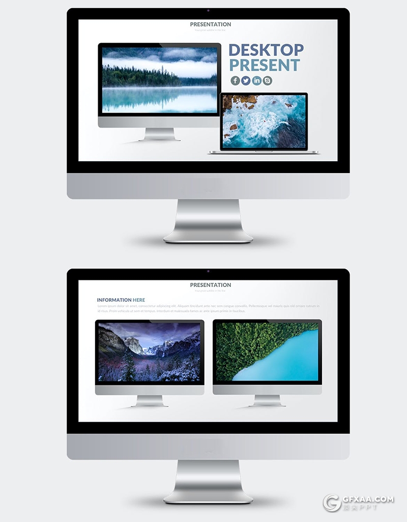41页苹果Macbook平板电脑样机图片占位符PPT模板 - 顶尖PPT