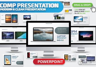 41页苹果Macbook平板电脑样机图片占位符PPT模板 - 顶尖PPT