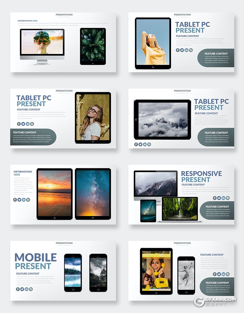 41页苹果Macbook平板电脑样机图片占位符PPT模板 - 顶尖PPT