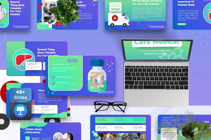 医疗健康疾病治疗护理Keynote模板 - 顶尖PPT
