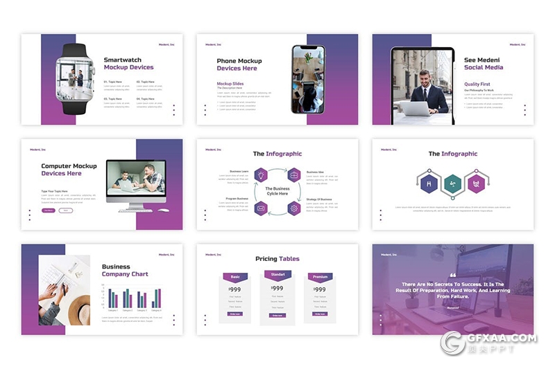 35页紫色渐变风格企业领导人介绍年终工作计划总结PPT模板 - 顶尖PPT