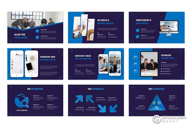 60页蓝色企业介绍项目合作商业计划投资PPT模板 - 顶尖PPT