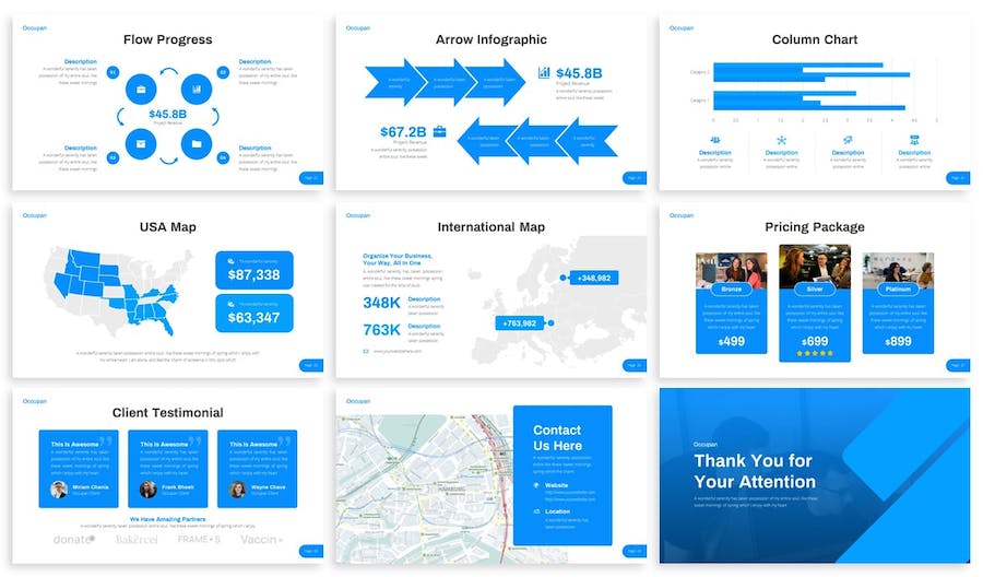 蓝色大气职业介绍业务合作项目推广商业计划商务通用keynote模板 - 顶尖PPT