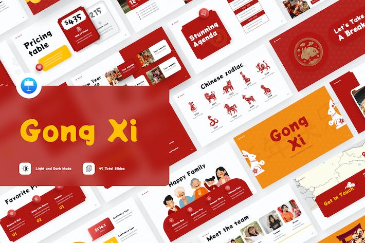 国外中国新年文化推广宣传keynote模板 - 顶尖PPT