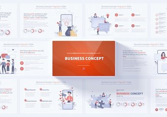 商务业务概念方案信息图形PPT模板 - 顶尖PPT