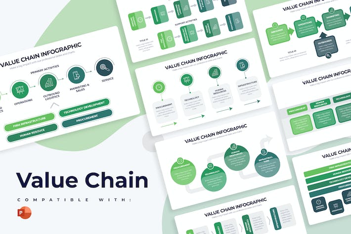 商业价值链分析优化信息图形PPT模板 - 顶尖PPT