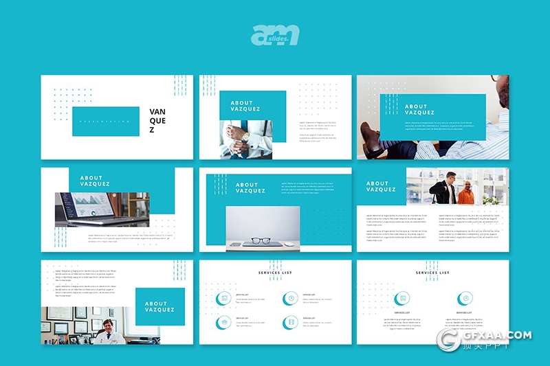 30页简约风格室内装修设计团队介绍案例展示PPT模板 - 顶尖PPT