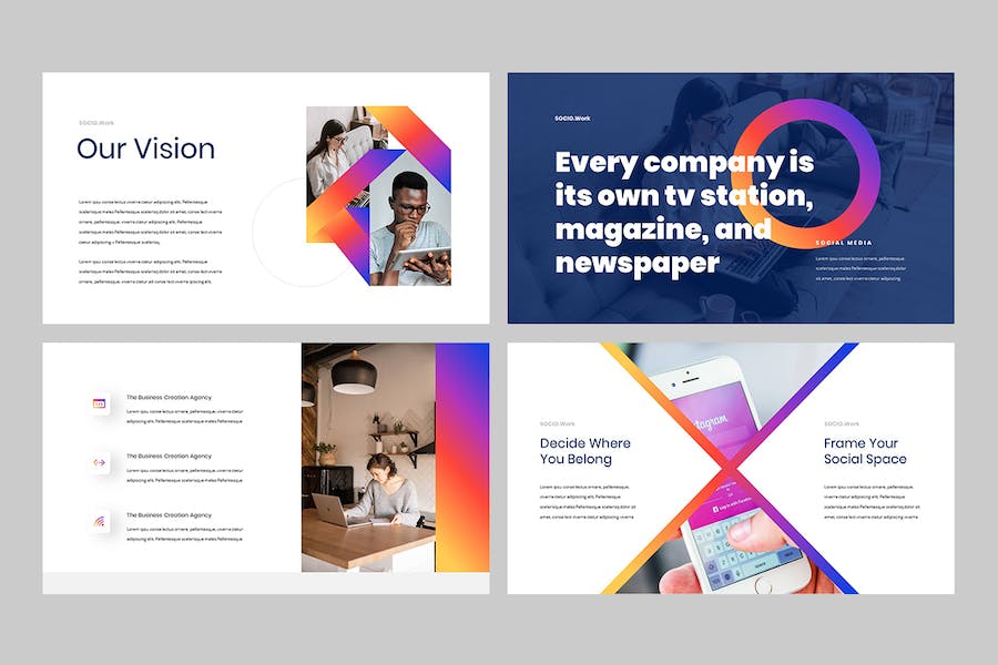 社交媒体内容营销推广策略PPT模板 - 顶尖PPT