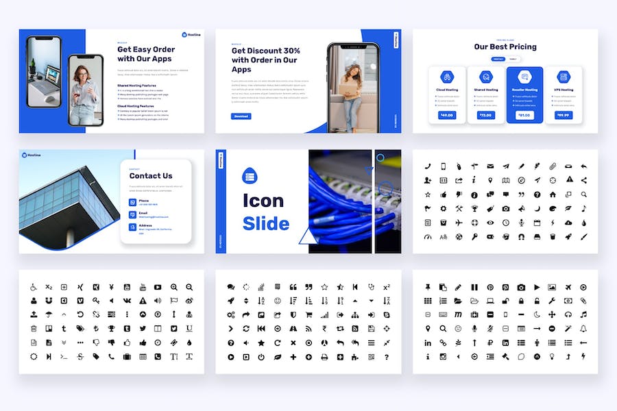 主机服务器业务展示Keynote模板 - 顶尖PPT