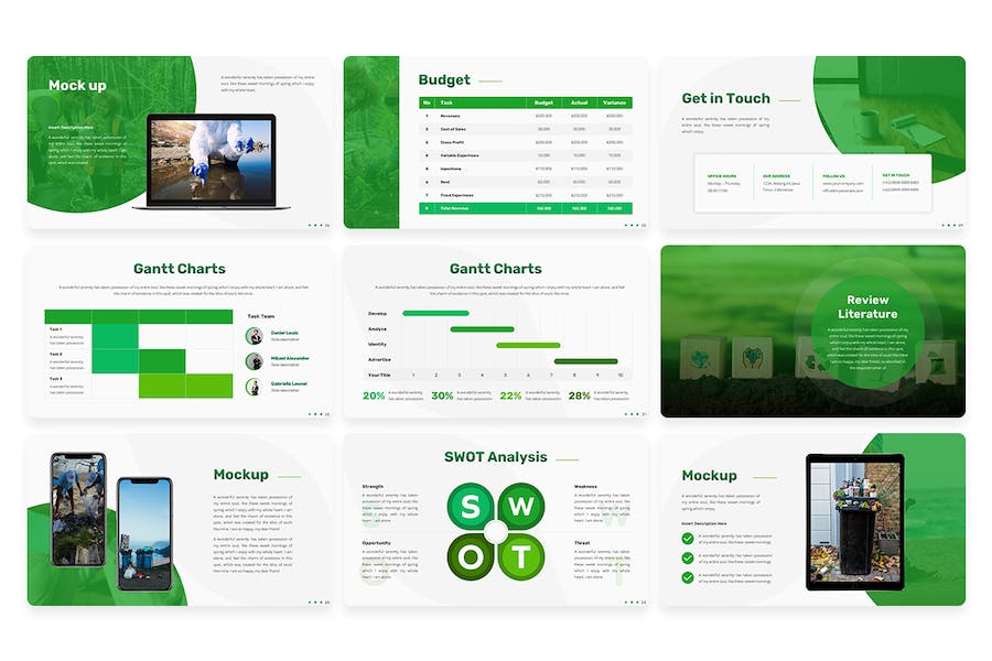 环保论文研究学术写作指南PPT模板 - 顶尖PPT