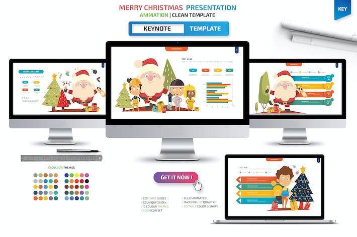 圣诞节快乐主题演讲策划Keynote模板 - 顶尖PPT
