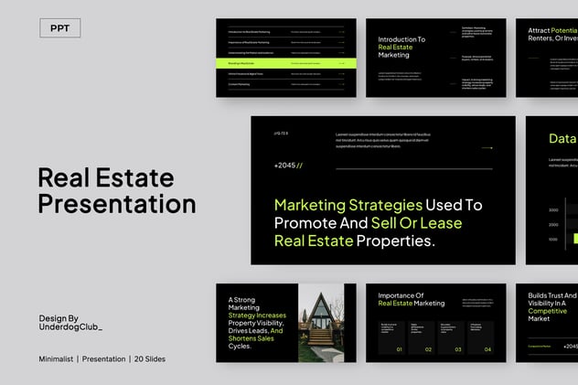 黑石灰房地产演讲PPT模板 - 顶尖PPT