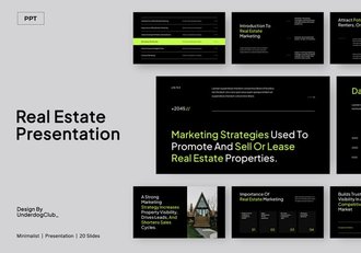 黑石灰房地产演讲PPT模板 - 顶尖PPT