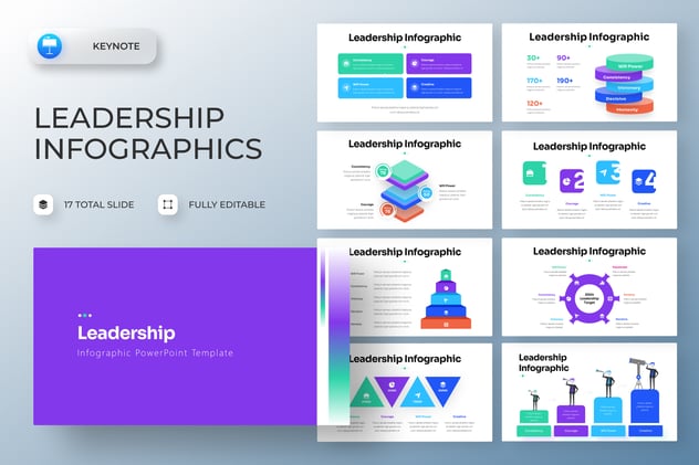 领导力信息图表keynote模板 - 顶尖PPT