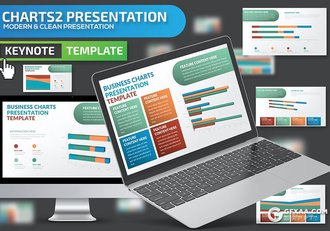41页彩色数据图形智能条形图饼形图折线图keynote模板 - 顶尖PPT