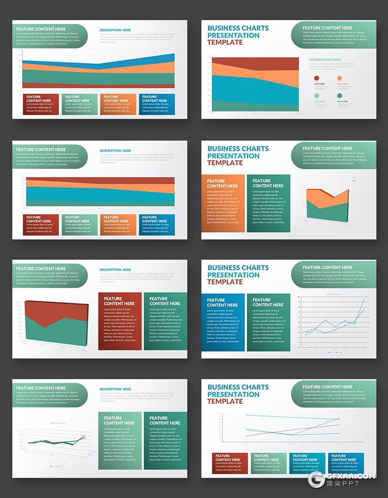 41页彩色数据图形智能条形图饼形图折线图keynote模板 - 顶尖PPT