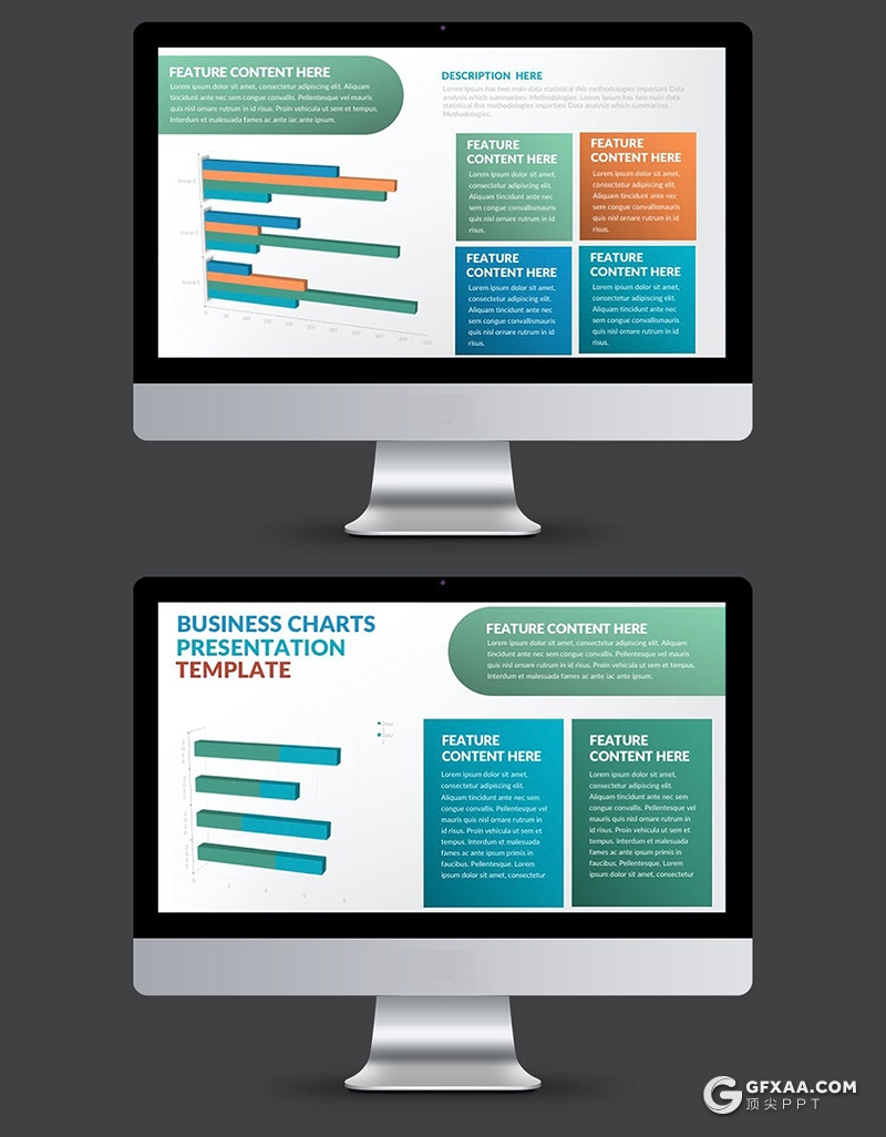 41页彩色数据图形智能条形图饼形图折线图keynote模板 - 顶尖PPT